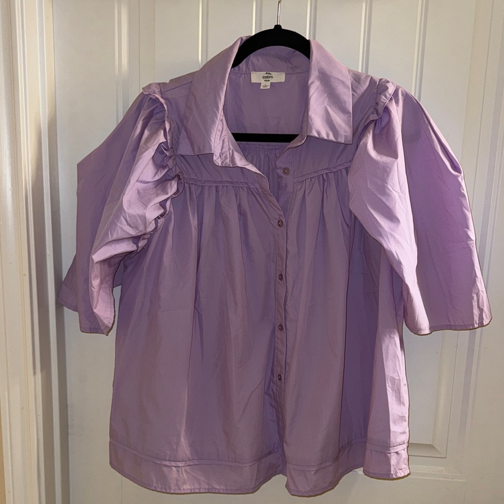 Entro Lilac Puff Sleeve Blouse